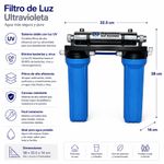 Filtro para Tubería con Sistema Doble y Luz Ultravioleta de 38 cm