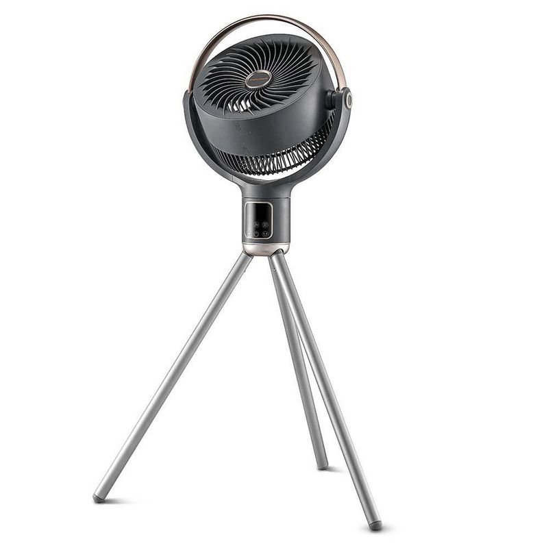 Ventilador Gris con Cabezal Giratorio 3D