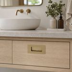 Halador de Embutir de Aluminio para Muebles 124 mm Color Dorado