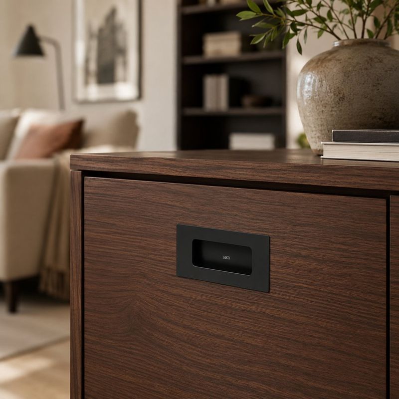 Halador de Embutir de Aluminio para Muebles 124 mm Color Negro Mate