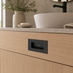 Halador de Embutir de Aluminio para Muebles 124 mm Color Negro Mate