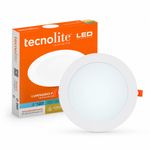 Lámpara Empotrable LED Redonda Blanca Luz de Día 18W 1170 lm 210 mm