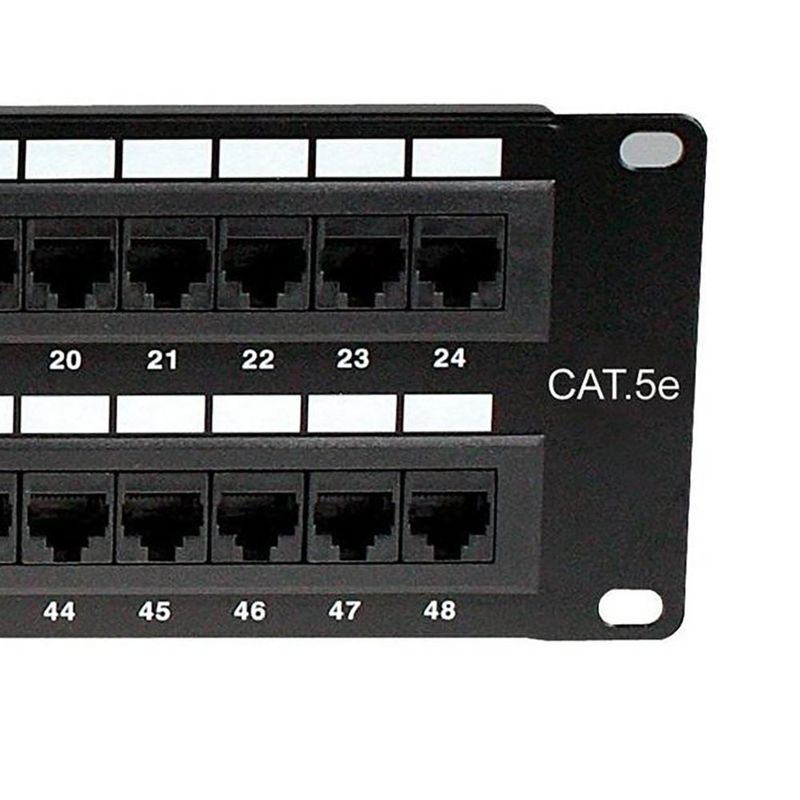 Panel de Conexión Cat 5e con 48 Puertos para Rack de 19 plg