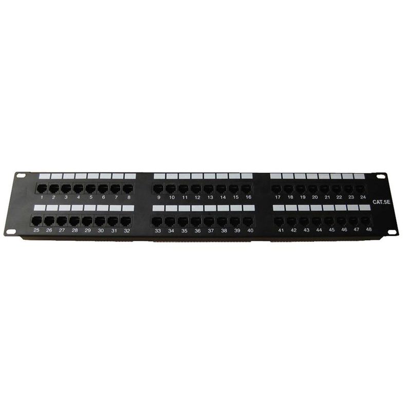 Panel de Conexión Cat 5e con 48 Puertos para Rack de 19 plg