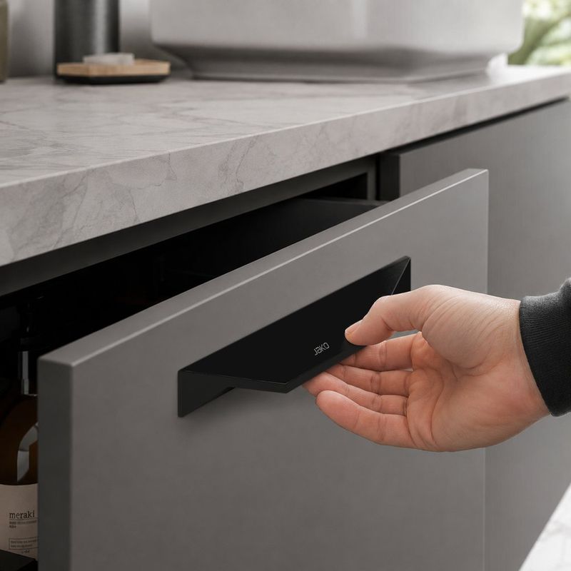 Halador para Mueble Himalaya de Aluminio 140 mm Color Negro Mate