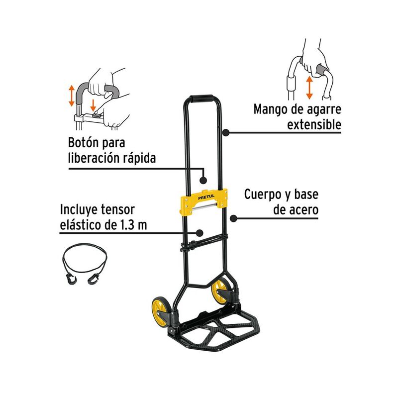 Diablo de Carga Plegable de Acero con Capacidad de 60 kg