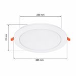 Lámpara Empotrable LED Redonda Blanca Luz Cálida 24W 1600 lm 295 mm