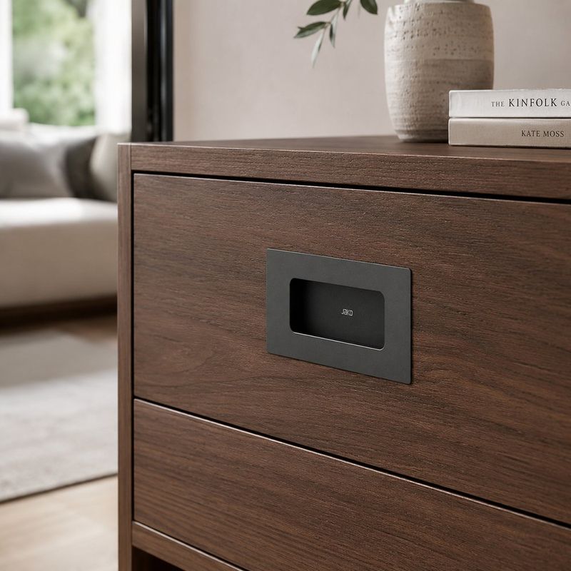 Halador de Embutir de Aluminio para Muebles 124 mm Color Gris