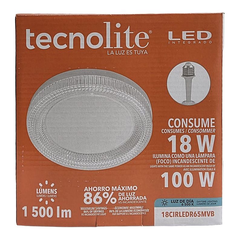 Plafón LED de E27 18W Luz de Día Blanco