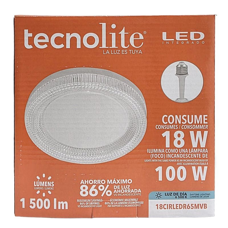 Plafón LED de E27 18W Luz de Día Blanco