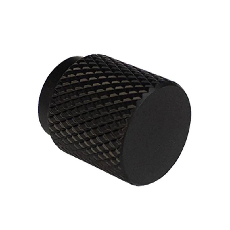 Botón Moleteado de Acero Inoxidable 304 para Muebles 25 mm Color Negro