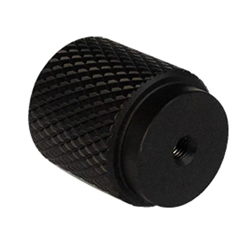 Botón Moleteado de Acero Inoxidable 304 para Muebles 25 mm Color Negro