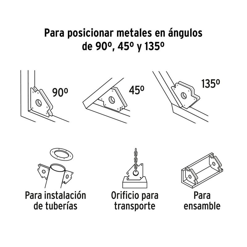 Escuadra Magnética de 4 plg para Soldar con Capacidad de 20 kg