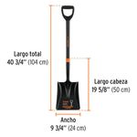 Pala Cuadrada de Acero con Mango de Fibra de Vidrio y Puño "Y " de 104 cm