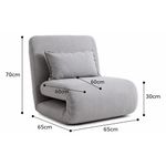 Sillón Sofá Billy Plegable con Almohada de 127 x 65 x 32 cm Gris Claro