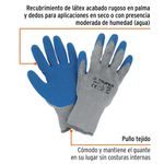 Guantes para Jardinería de Poliéster con Recubrimiento de Látex Color Azul Talla S