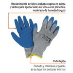 Guantes para Jardinería de Poliéster con Recubrimiento de Látex Color Azul Talla L