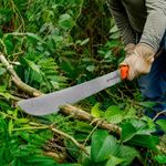 Machete Estándar de Hoja Pulida 18 Plg con Mango Naranja Remachado
