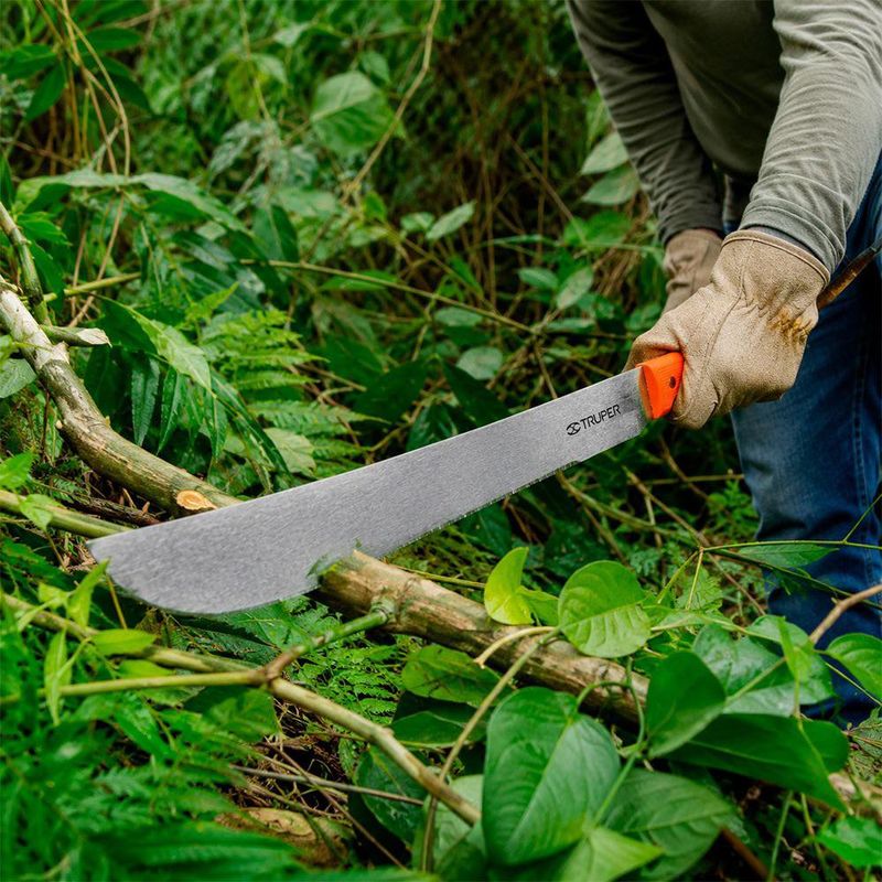 Machete Estándar de Hoja Pulida 18 Plg con Mango Naranja Remachado