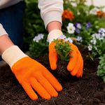 Guantes de Algodón con Recubrimiento de Látex Unitalla Color Naranja