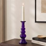 Candelero para Vela con Diseño de Círculos Color Morado