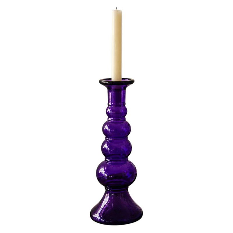 Candelero para Vela con Diseño de Círculos Color Morado