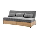 Sofá Cama Mike de 3 Asientos con Gavetas Integradas Color Gris
