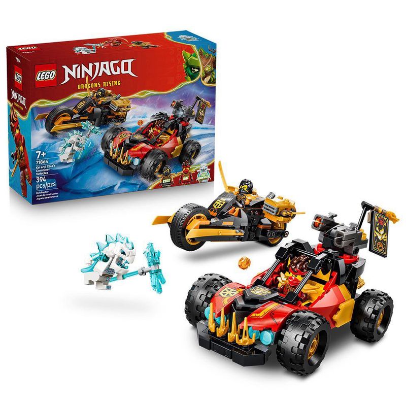 LEGO Ninjago Vehículos Combinables de Kai y Cole #71864 de 394 piezas