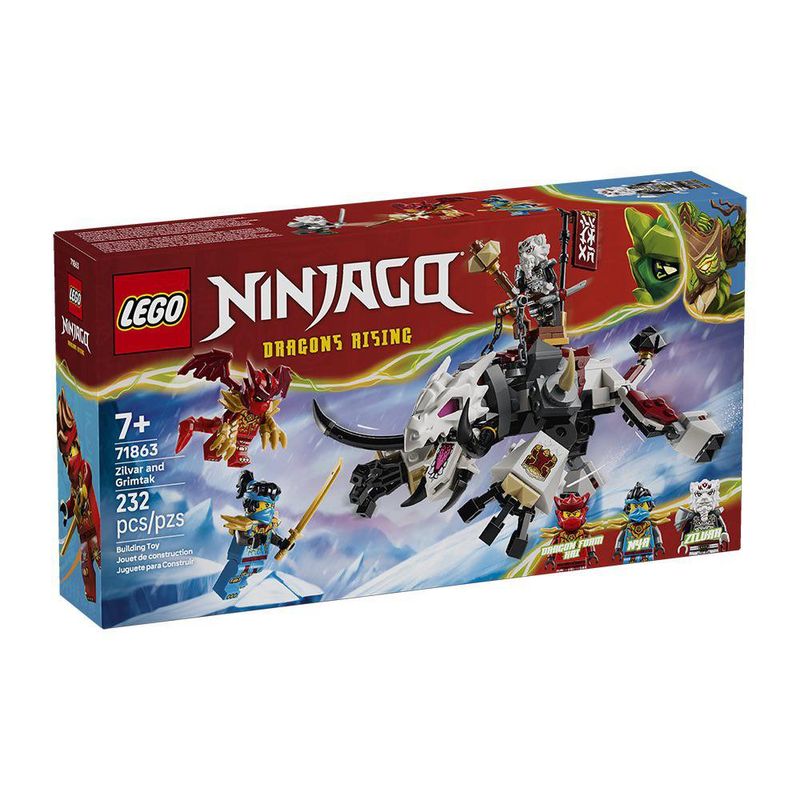 LEGO Ninjago Zilvar y Bestia Dragón Grimtak #71863 de 232 piezas