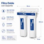 Filtro de Agua Doble con Grifo y Soporte