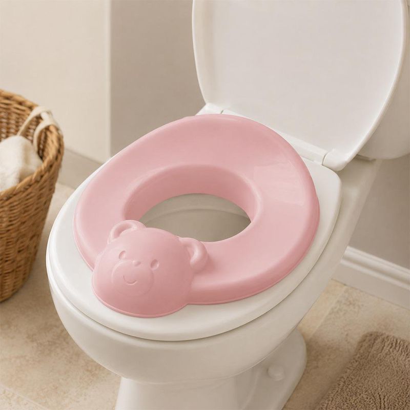 Asiento Reductor para Inodoro Fofura Diseño Oso Color Rosado