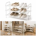 Zapatera Apilable de Metal 3 Niveles con Capacidad para 12 Pares Color Blanco
