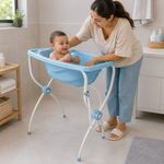 Bañera Infantil Carinho con Soporte Plegable Color Celeste