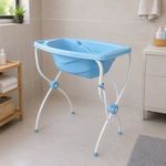Bañera Infantil Carinho con Soporte Plegable Color Celeste
