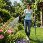 Manguera de Jardín 1/2 Plg de 3 Capas con Conexiones Plásticas 10 m Azul