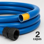 Manguera de Jardín 1/2 Plg de 3 Capas con Conexiones Plásticas 10 m Azul