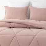 Set de Edredón de Microfibra 95 GSM Tamaño King Color Rosado