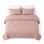 Set de Edredón de Microfibra 95 GSM Tamaño King Color Rosado