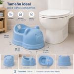 Bacinica Infantil con Diseño Ergonómico en Forma de Oso Color Celeste