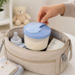 Recipiente Dosificador Porta Leche Translúcido de 300 ml Color Celeste