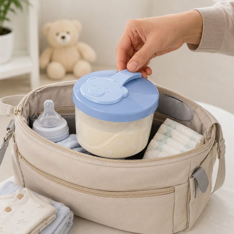 Recipiente Dosificador Porta Leche Translúcido de 300 ml Color Celeste