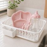 Set para Alimentación Infantil Plato con Divisiones + Vaso + Cucharas Adoleta Color Rosado