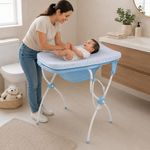 Bañera Infantil Carinho con Soporte Plegable y Cambiador Color Celeste