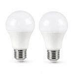 Pack 2 Bombillas LED A19 5W Luz Cálida Base E27 Blanco
