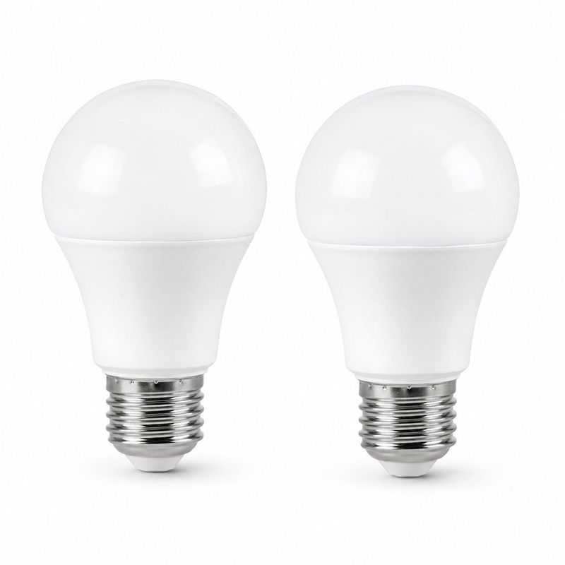 Pack 2 Bombillas LED A19 5W Luz Cálida Base E27 Blanco