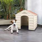 Casa Pequeña de Plástico para Perro con Diseño Techo de Teja