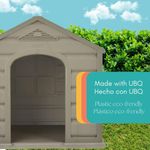 Casa Pequeña de Plástico para Perro con Diseño Techo de Teja