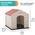 Casa Pequeña de Plástico para Perro con Diseño Techo de Teja