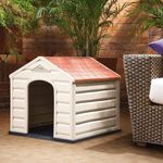 Casa Pequeña de Plástico para Perro con Diseño Techo de Teja