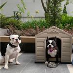 Casa Pequeña de Plástico para Perro con Diseño Techo de Teja
